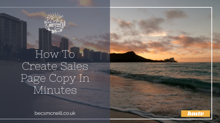 How To Create Sales Page Copy In Minutes